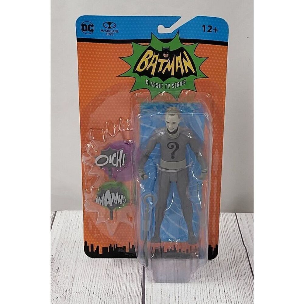 McFarlane The Riddler 1966 Classic TV Batman 6” Retro Figure Black & White